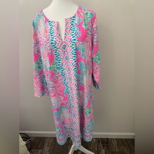 Lilly Pulitzer Pink and Green Long Sleeve Dress